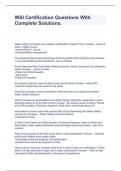 WSI Certification Questions With Complete Solutions&period;