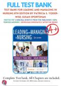 Test Bank For Leading and Managing in Nursing 8th Edition by Patricia Yoder-Wise, Susan Sportsman Chapter 1-25