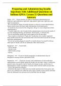 Preparing and Administering Insulin Injections with Additional Questions on Indiana QMA: Lesson 21 Questions and Answers