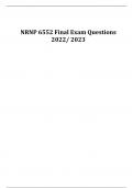NRNP 6552 Final Exam Questions  2022/ 2023
