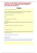 Portage Learning BIOD 171 Microbiology Lecture Exam Key 1-6 ALL ANSWERS 100&percnt; CORRECT SOLUTION AID GRADE A&plus; Course Portage Learning BIOD 171 Microbiology Lecture Exam Key 1-6&period; &lpar;BIOD171&rpar; Institution Portage Learning True or False&colon; A virus is considered a mi