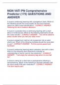 NGN VATI PN Comprehensive  Predictor (175) QUESTIONS AND  ANSWER 