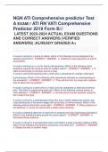 NGN ATI Comprehensive predictor Test  A EXAM/// ATI RN VATI Comprehensive  Predictor 2019 Form B/// LATEST 2023-2024 ACTUAL EXAM QUESTIONS  AND CORRECT ANSWERS (VERIFIED  ANSWERS) |ALREADY GRADED A+