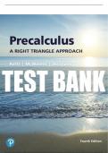 Test Bank For Precalculus&colon; A Right Triangle Approach 4th Edition All Chapters - 9780134696461