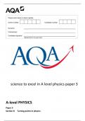 AQA A-level PHYSICS Paper 3 Section B Turning points in physics JUNE 2023 QP