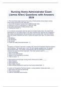  Nursing Home Administrator Exam (James Allen) Questions with Answers 2024