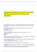   SOWK 325 Professor Cox Liberty University EXAM #2 questions and answers well illustrated.