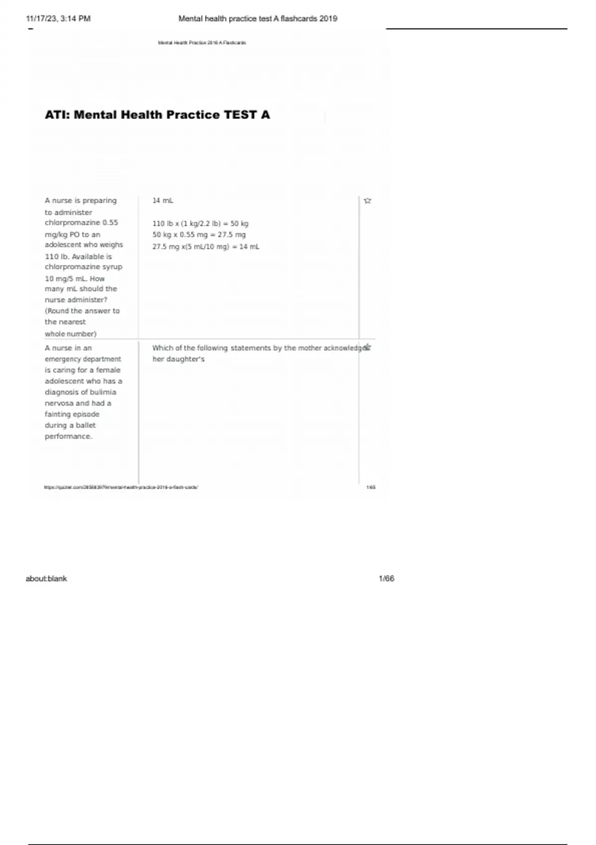 Mental health practice test A flashcards 2019 Stuvia US