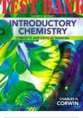 TEST BANK for Introductory Chemistry: Concepts and Critical Thinking 7th Edition by Charles Corwin ISBN-