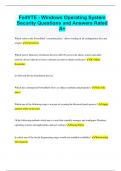 FedVTE - Windows Operating System Security Questions and Answers Rated A&plus;