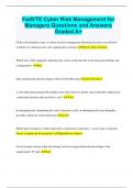 FedVTE Cyber Risk Management for Managers Questions and Answers Graded A&plus;