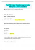 FedVTE Cyber Risk Management for Managers Latest 2022&sol;2023