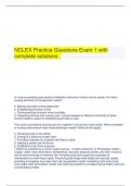   NCLEX Practice Questions Exam 1 with complete solutions .