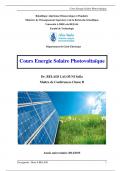 Cours Energie Solaire Photovoltaïque