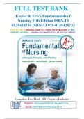 Test Bank for Kozier & Erb's Fundamentals of Nursing: Concepts, Process and Practice 11th Edition by Audrey T. Berman, Shirlee Snyder & Geralyn Frandsen 9780135428733 Chapter 1-51 | Complete Guide A+