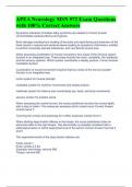 APEA Neurology MSN 572 Exam Questions with 100&percnt; Correct Answers 