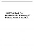  22023 Test Bank For Fundamentals of Nursing 9th Edition, Potter A RAKED 