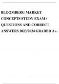 BLOOMBERG MARKET CONCEPTS STUDY EXAM / QUESTIONS AND CORRECT ANSWERS 2023/2024 GRADED A+.