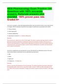 HESI Pharmacology Exam Practice&period; 245 Questions with 100&percnt; accuarate answers&comma; Rationale answers also provided&period; 100&percnt; proven pass rate&period; Graded A&plus;