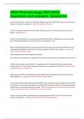 HESI Pharmacology 2021&sol;2022&period; Questions and answers&period; Graded A&plus;
