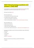 HESI Pathophysiology questions and answers&period; Latest 2022