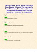 Midterm Exams: NR566/ NR 566 (2023/ 2024 Latest Updates STUDY PACK) Advanced Pharmacology for Care of the Family Exam Reviews| Weeks 1-4 Covered| Questions and Verified Answers| 100% Correct- Chamberlain