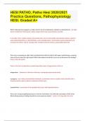 HESI PATHO&comma; Patho Hesi 2020&sol;2021 Practice Questions&comma; Pathophysiology HESI&period; Graded A&plus;