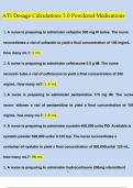 ATI Dosage Calculations 3&period;0 Powdered Medications &lpar;2023&sol;2024&rpar; Newest Questions and Answers &lpar;Verified Answers&rpar;