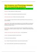 Hesi Anatomy and Physiology&comma; Answers with corresponding questions&period; Comprehensive masterpiece&period; Graded A&plus;