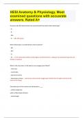 HESI Anatomy & Physiology&period; Most examined questions with accuarate answers&period; Rated A&plus;