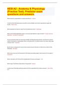 HESI A2 - Anatomy & Physiology &lpar;Practice Test&rpar;&period; Predictor exam questions and answers&period;