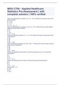 WGU C784 - Applied Healthcare Statistics Pre-Assessment &vert; with complete solution &vert; 100&percnt; verified