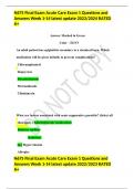 N675 Final Exam Acute Care Exam 1 Questions and Answers Week 1-14 latest update 2023/2024 RATED A+