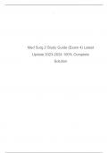 Med Surg 2 Study Guide (Exam 4) Latest Update 2023-2024 100% Complete Solution