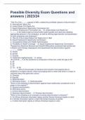 Possible Diversity Exam Questions and answers &vert; 2023&sol;24 