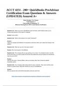 ACCT 4251 - 200+ QuickBooks ProAdvisor Certification Exam Questions & Answers (UPDATED) Assured A+.