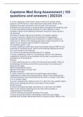 Capstone Med Surg Assessment &vert; 103 questions and answers &vert; 2023&sol;24  