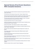 Special Senses &lpar;Final Exam&rpar; Questions With Complete Solutions&period;