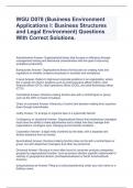 WGU D078 &lpar;Business Environment Applications I&colon; Business Structures and Legal Environment&rpar; Questions With Correct Solutions&period;