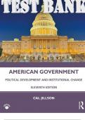 TEST BANK for American Government&colon; Political Development and Institutional Change 11th Edition by Cal Jillson&period; &lpar;All Chapters 1-20 &lowbar;Q&A&rpar;