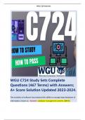 WGU C724 Study Sets Complete Questions (467 Terms) with Answers; A+ Score Solution Updated 2023-2024.  