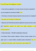 Texas Private Investigators License &lpar;2023&sol;2024&rpar; Newest Questions and Answers &lpar;Verified Answers&rpar;