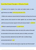 Texas Real Estate Principles 1 &lpar;Practice Exam&rpar; &lpar;2023&sol;2024&rpar; Newest Questions and Answers &lpar;Verified Answers&rpar;