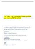 2020 CNA Practice Written Exam questions and answers 100&percnt; verified&period;