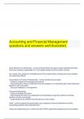 Accounting and Financial Management questions and answers well illustrated&period;
