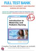 Test Bank For Introduction to Maternity and Pediatric Nursing 8th Edition By Gloria Leifer | 9780323483971 | 2019-2020  | Chapter 1-34 | All Chapters with Answers and Rationals