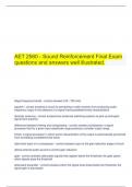 AET 2560 - Sound Reinforcement Final Exam questions and answers well illustrated&period;