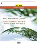 Fundamentals of Corporate Finance 10th Edition by Bradford D. Jordan, Stephen A. Ross, Randolph W. Westerfield - Complete Elaborated and Latest Test Bank. ALL Chapters(1-26) included and updated for 2023