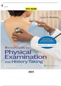 Bates Guide To Physical Examination and History Taking 13th Edition by Lynn S. Bickley, Peter G. Szilagyi, Richard M. Hoffman & Rainier P. Soriano - Complete Elaborated and Latest Test Bank. ALL Chapters(1-27) included and updated for 2023