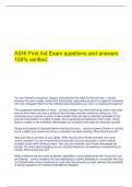 ASHI First Aid Exam questions and answers 100&percnt; verified